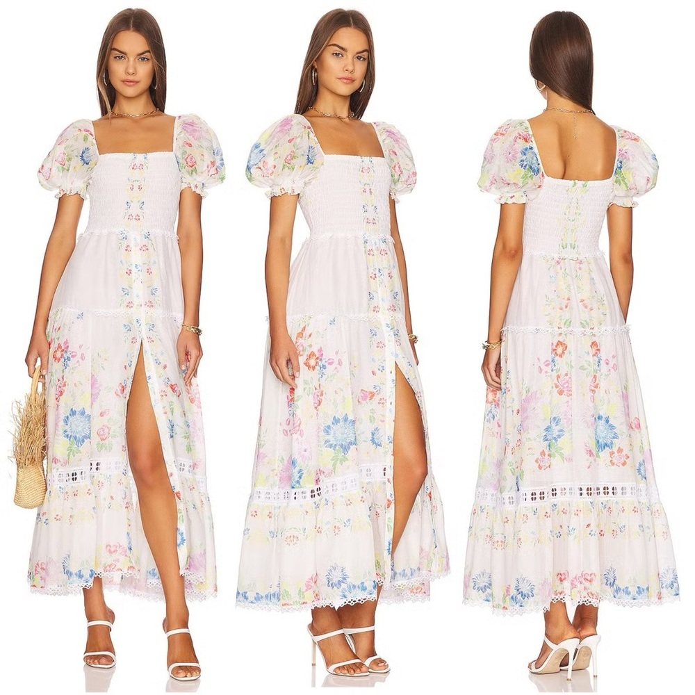 Floral Puff Sleeve Maxi Dress